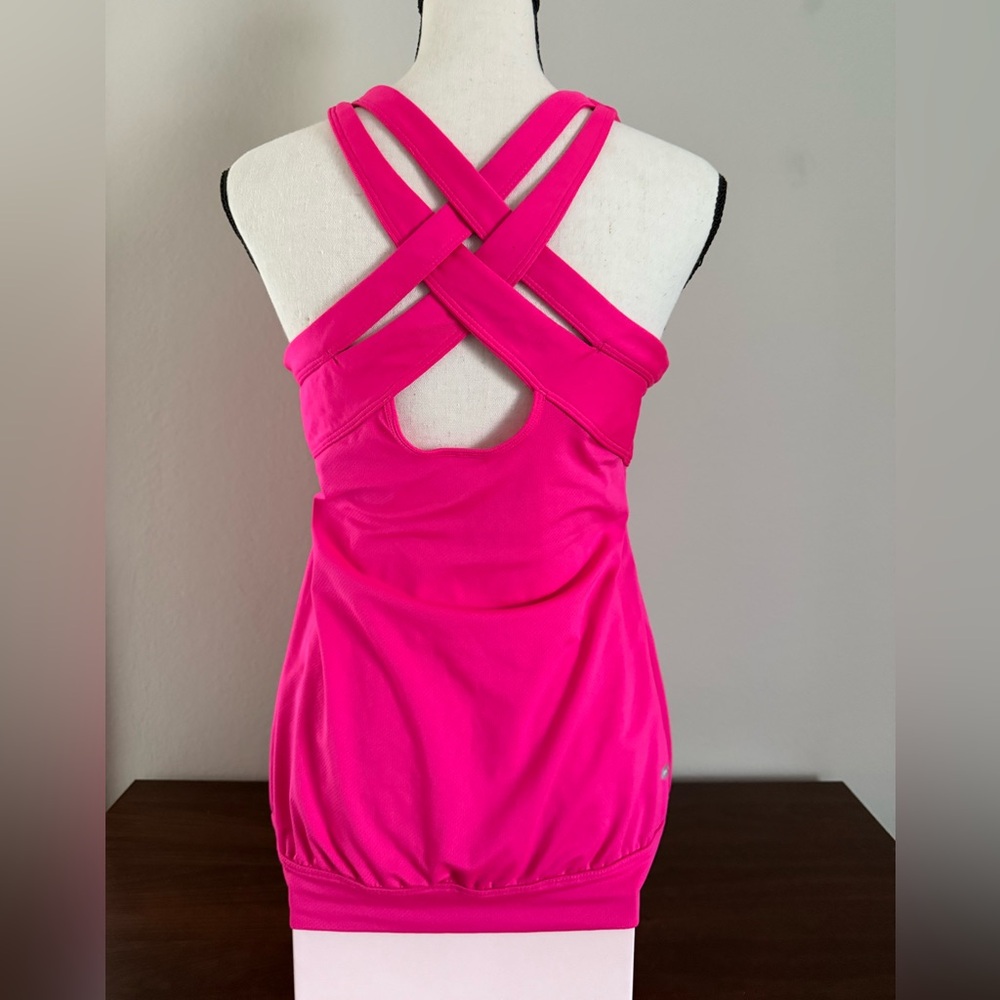 Pink Cross-Back Athletic Tank Top